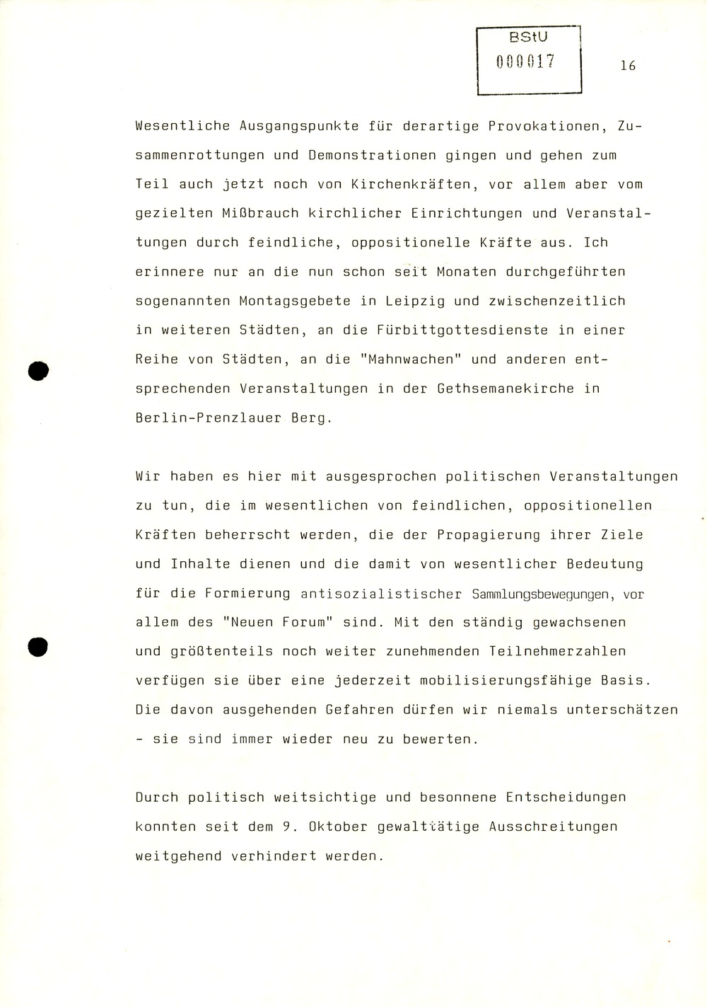 Referat Mielkes zur Auswertung der 9. Tagung des ZK der SED