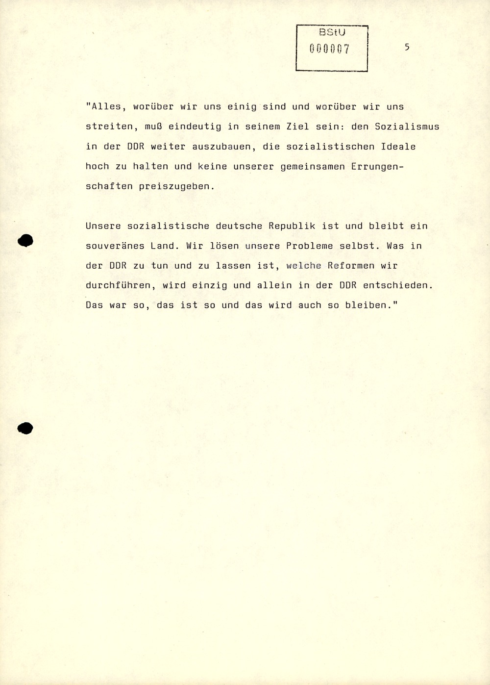 Referat Mielkes zur Auswertung der 9. Tagung des ZK der SED