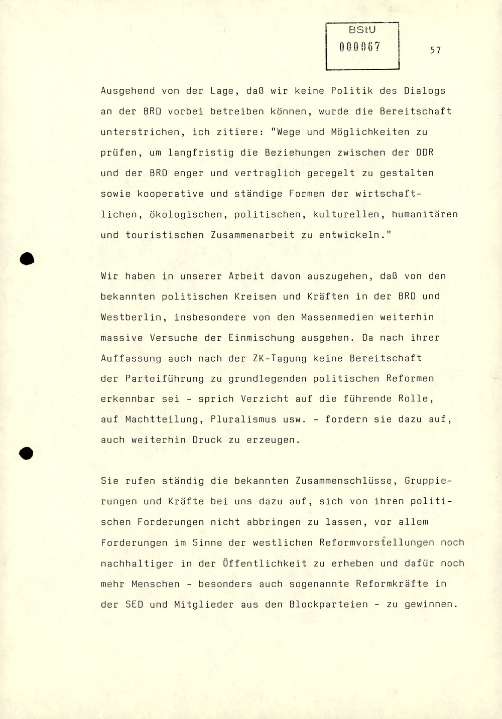 Referat Mielkes zur Auswertung der 9. Tagung des ZK der SED