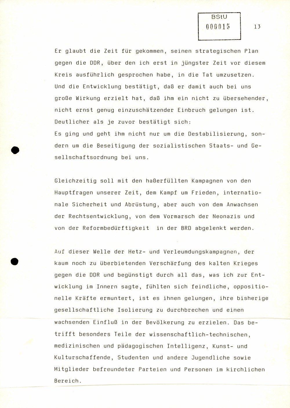 Referat Mielkes zur Auswertung der 9. Tagung des ZK der SED