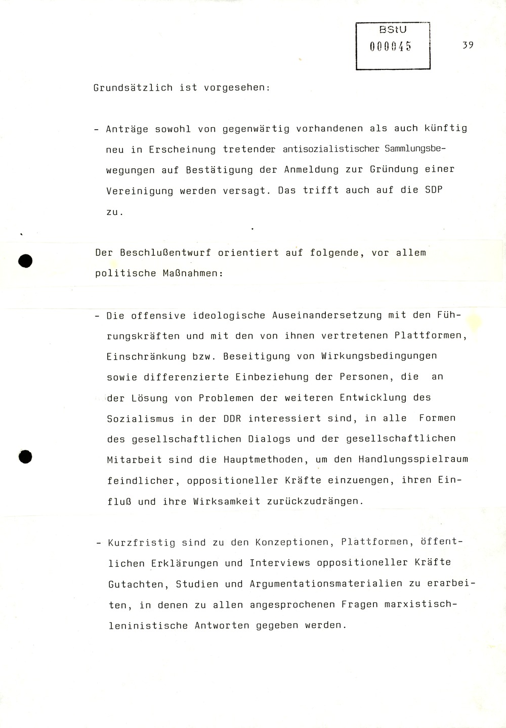 Referat Mielkes zur Auswertung der 9. Tagung des ZK der SED