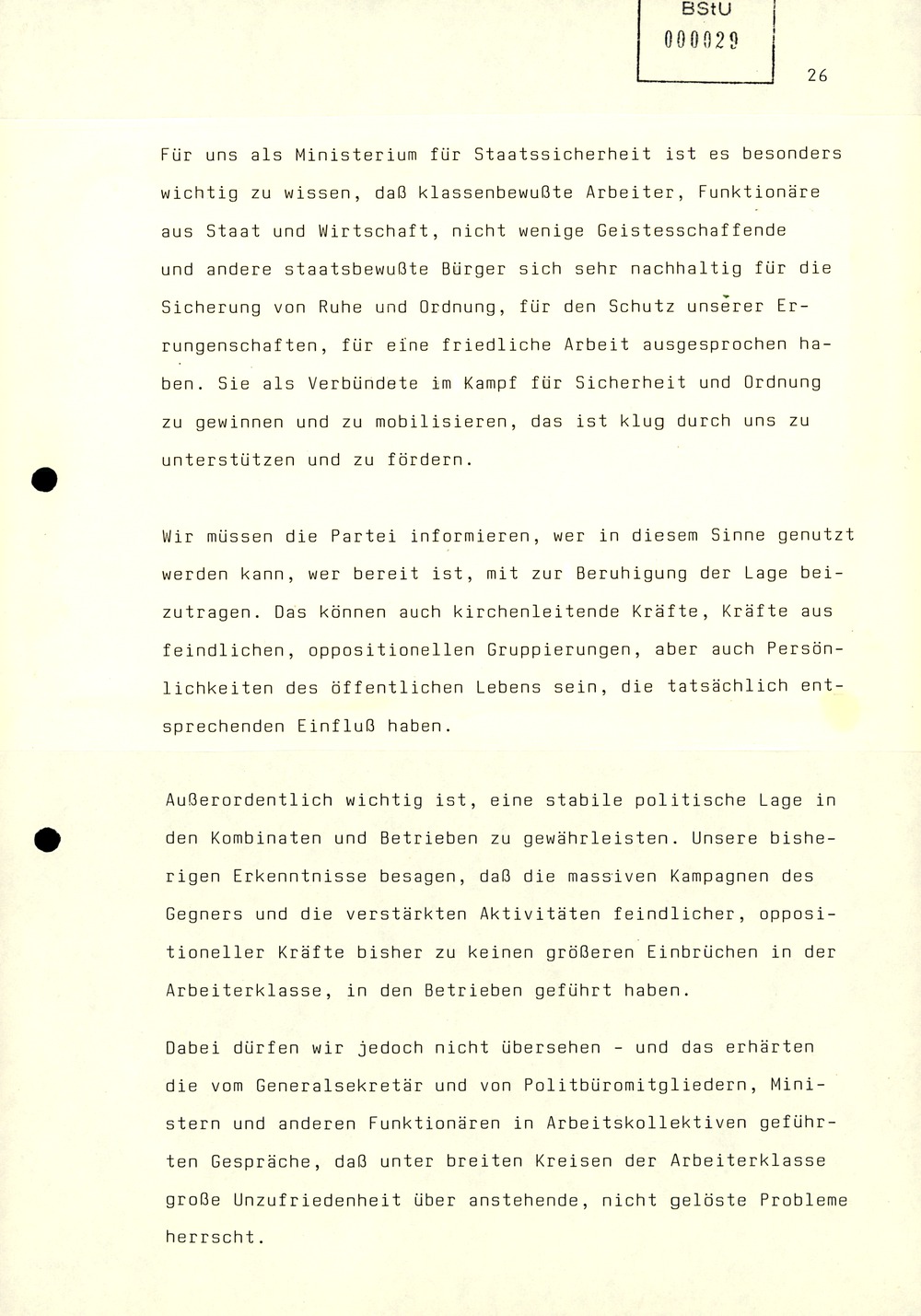 Referat Mielkes zur Auswertung der 9. Tagung des ZK der SED