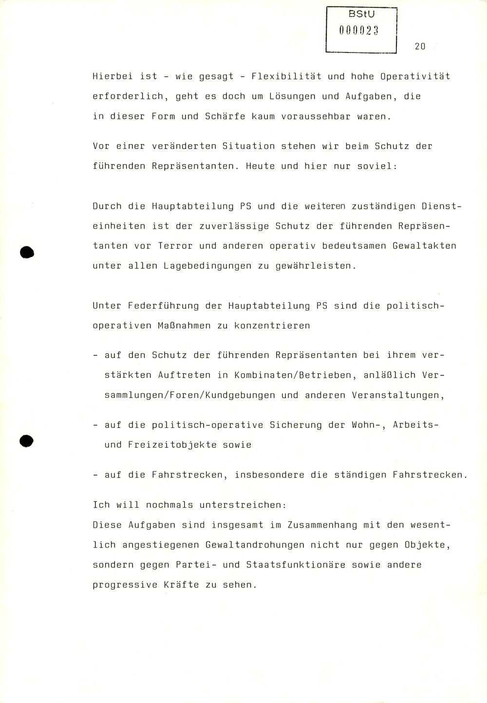 Referat Mielkes zur Auswertung der 9. Tagung des ZK der SED