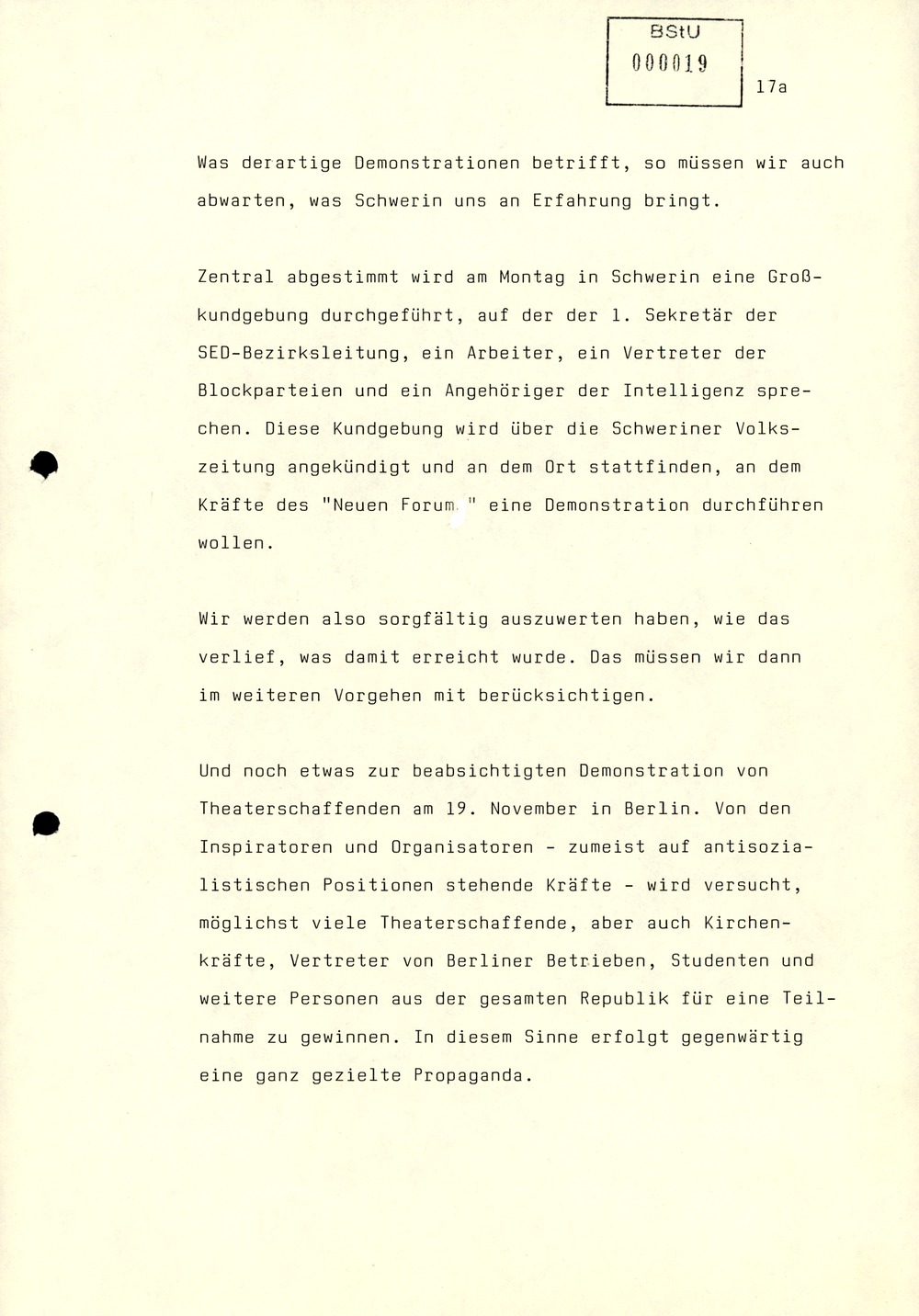 Referat Mielkes zur Auswertung der 9. Tagung des ZK der SED