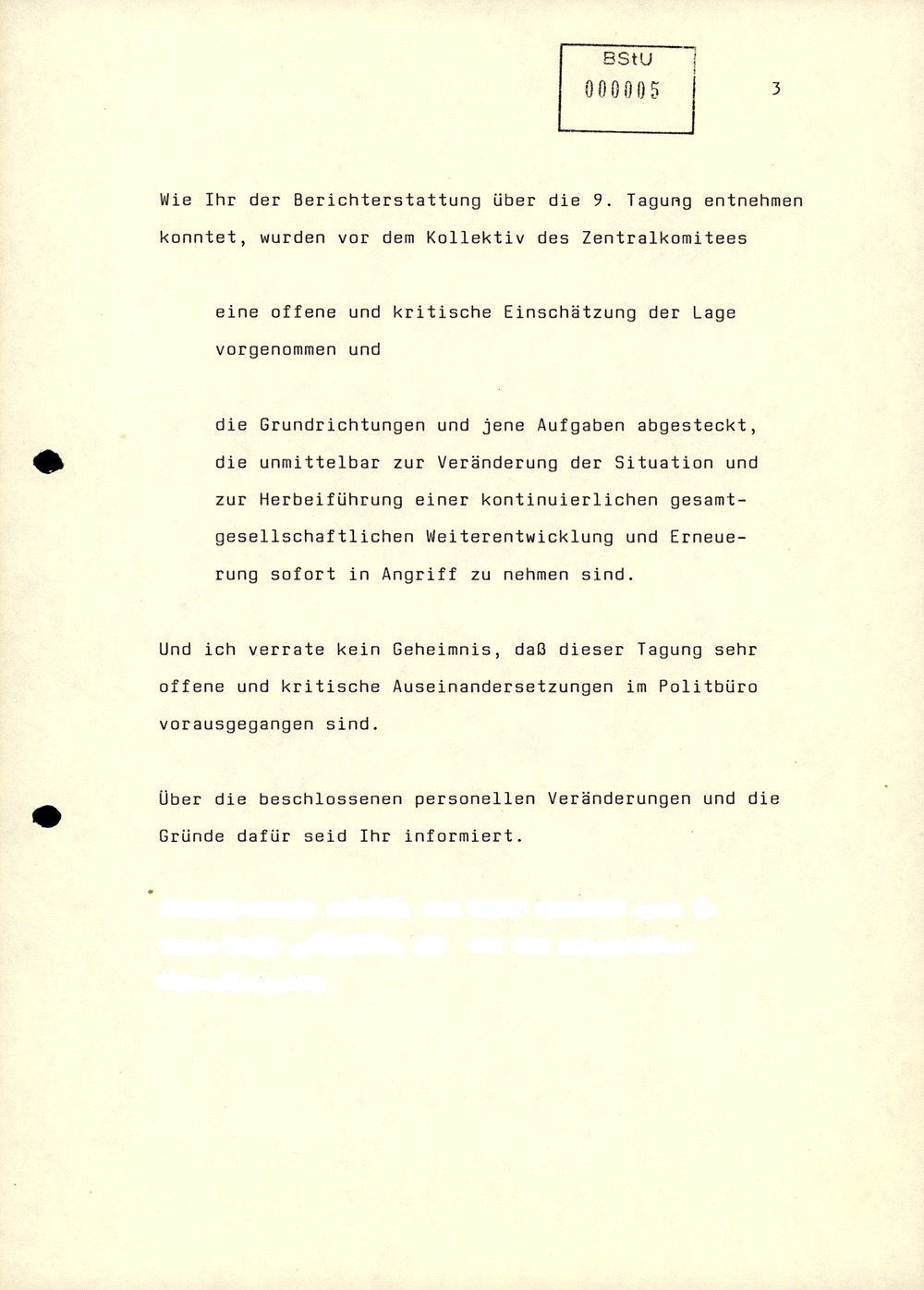 Referat Mielkes zur Auswertung der 9. Tagung des ZK der SED