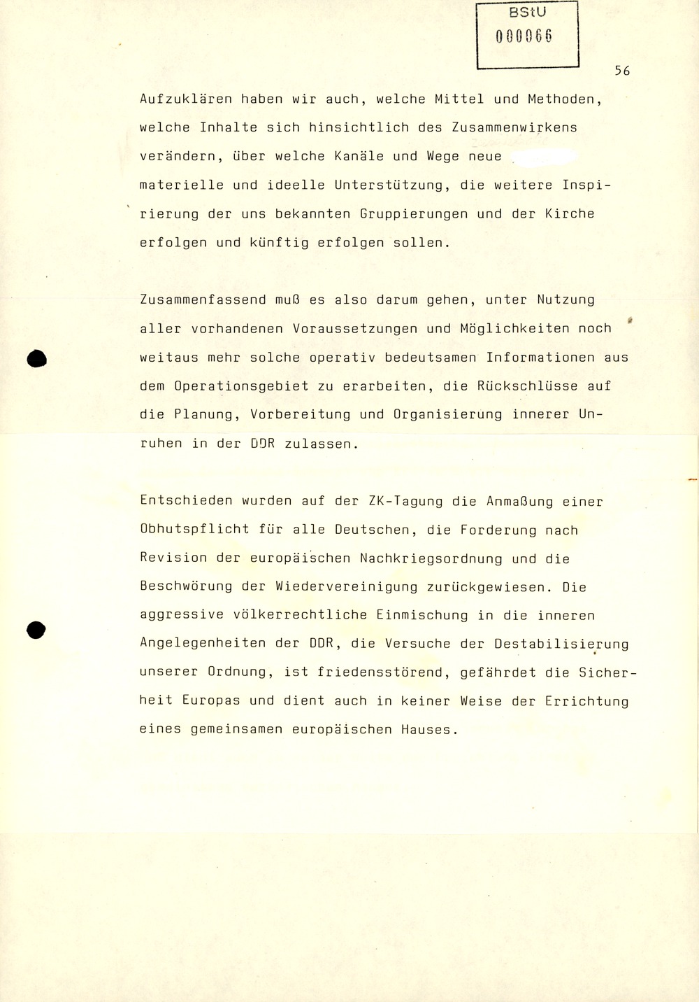 Referat Mielkes zur Auswertung der 9. Tagung des ZK der SED