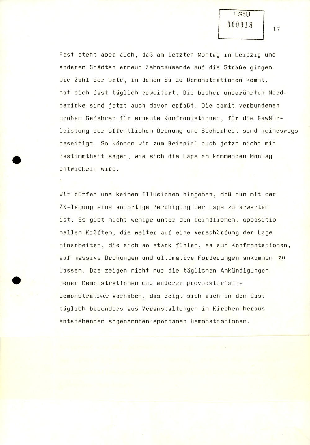 Referat Mielkes zur Auswertung der 9. Tagung des ZK der SED