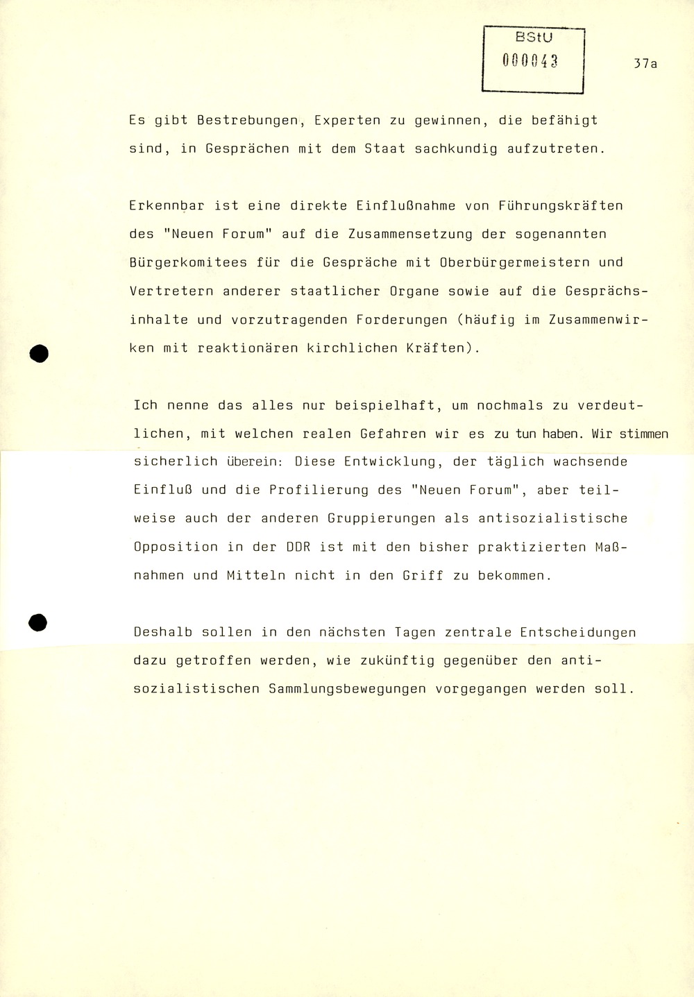 Referat Mielkes zur Auswertung der 9. Tagung des ZK der SED