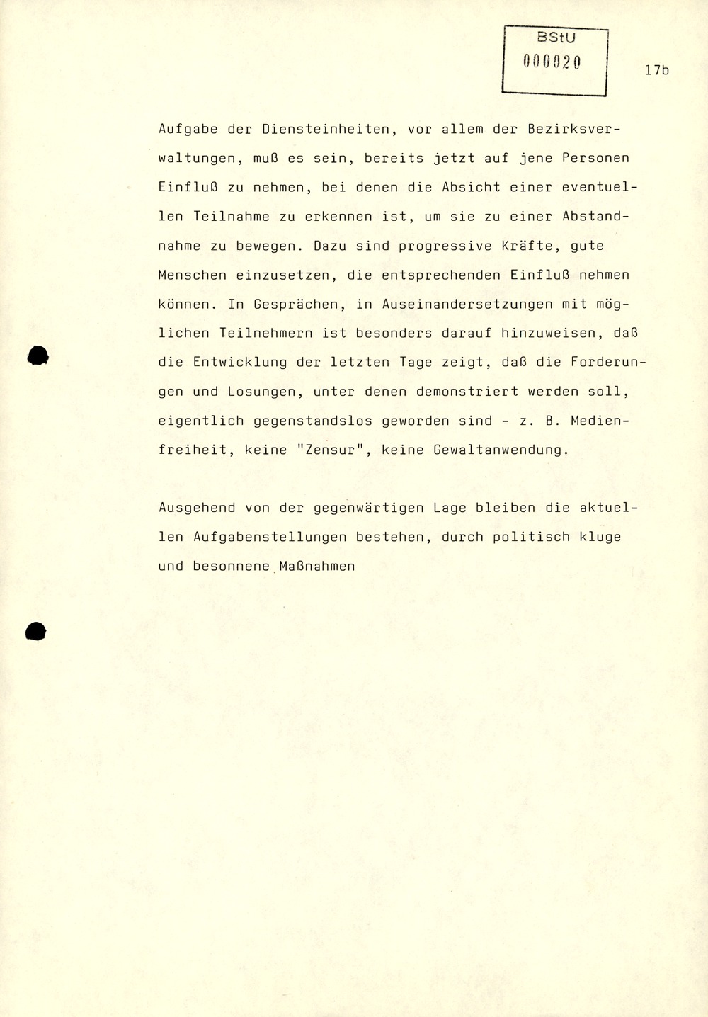 Referat Mielkes zur Auswertung der 9. Tagung des ZK der SED