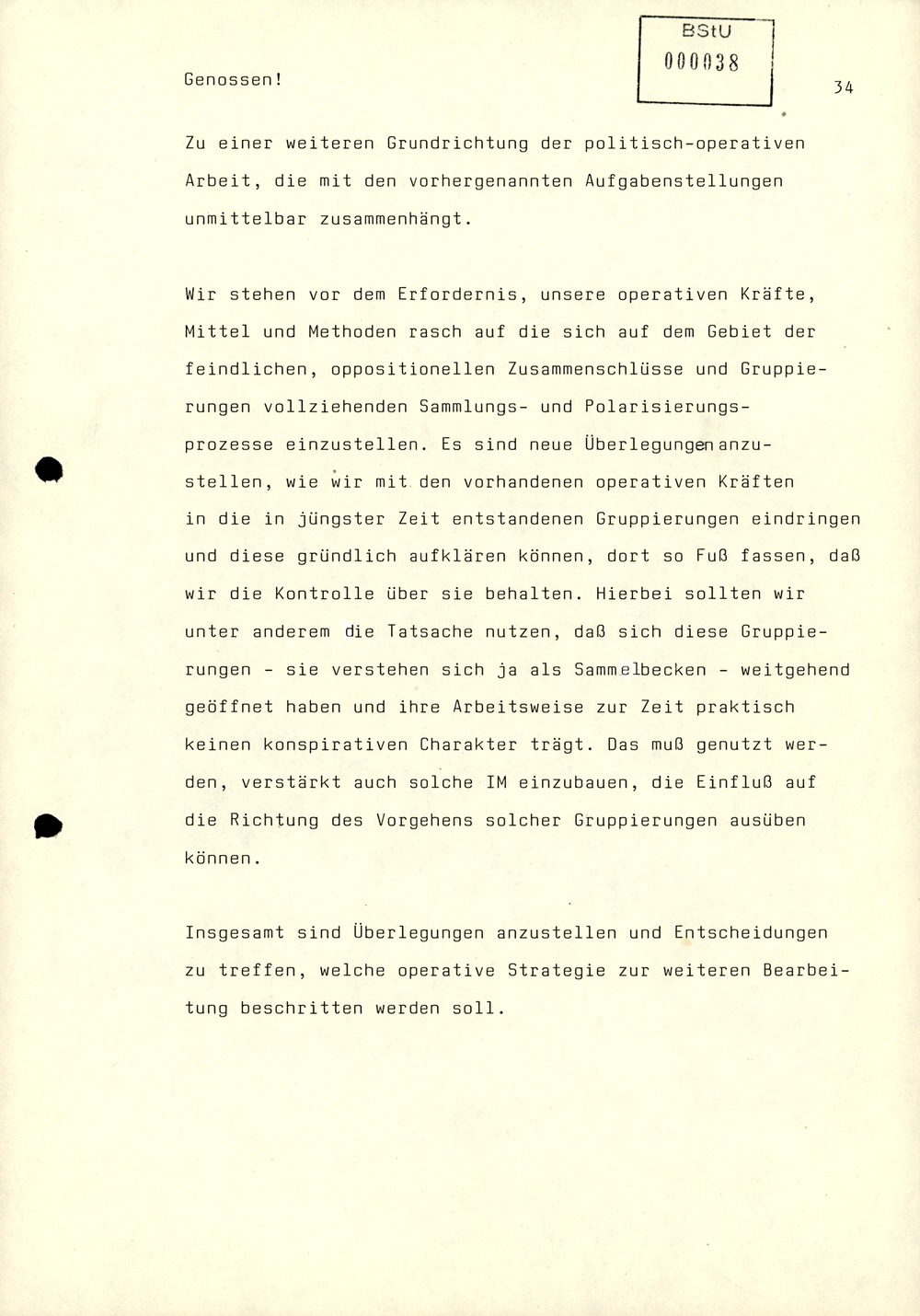 Referat Mielkes zur Auswertung der 9. Tagung des ZK der SED