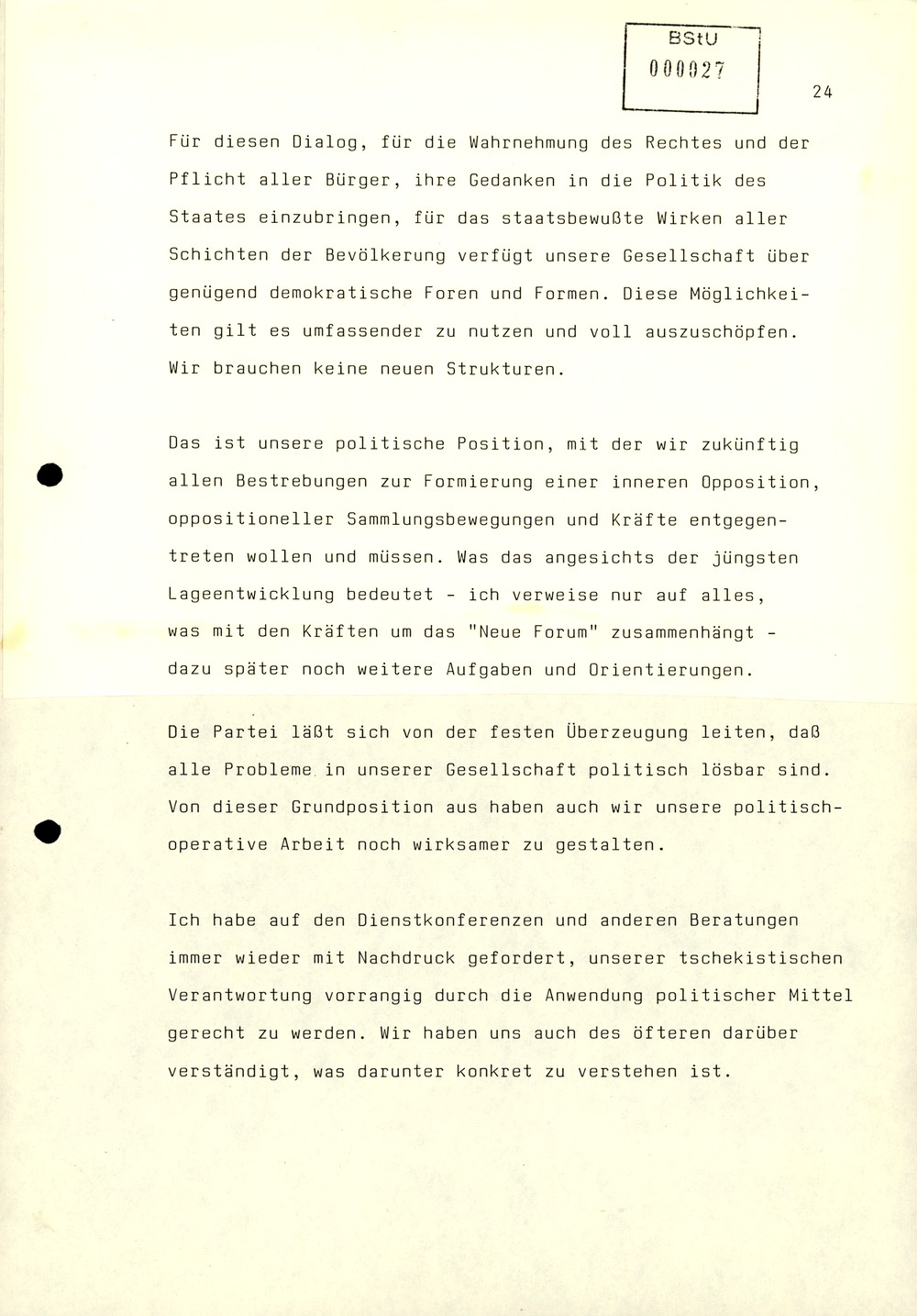 Referat Mielkes zur Auswertung der 9. Tagung des ZK der SED