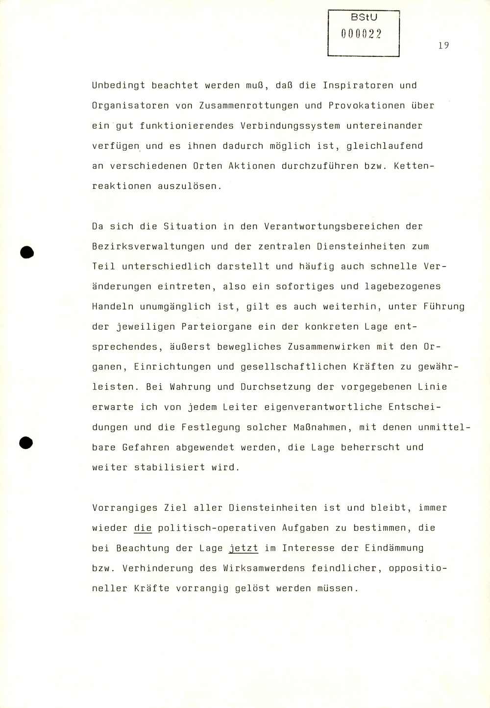 Referat Mielkes zur Auswertung der 9. Tagung des ZK der SED