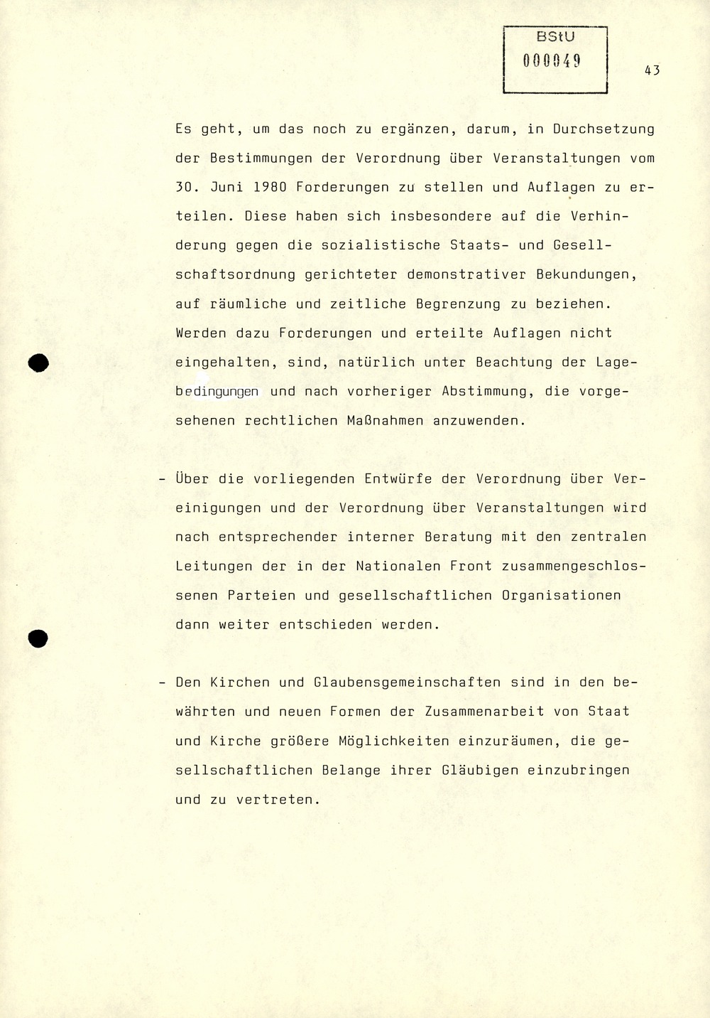 Referat Mielkes zur Auswertung der 9. Tagung des ZK der SED