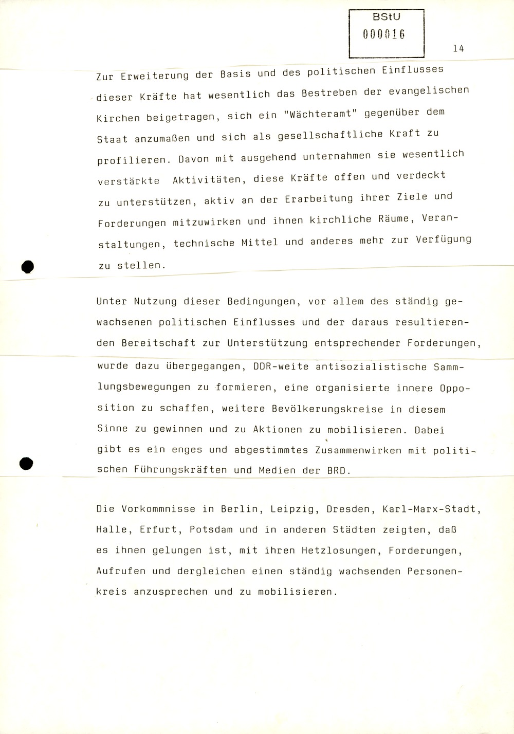 Referat Mielkes zur Auswertung der 9. Tagung des ZK der SED