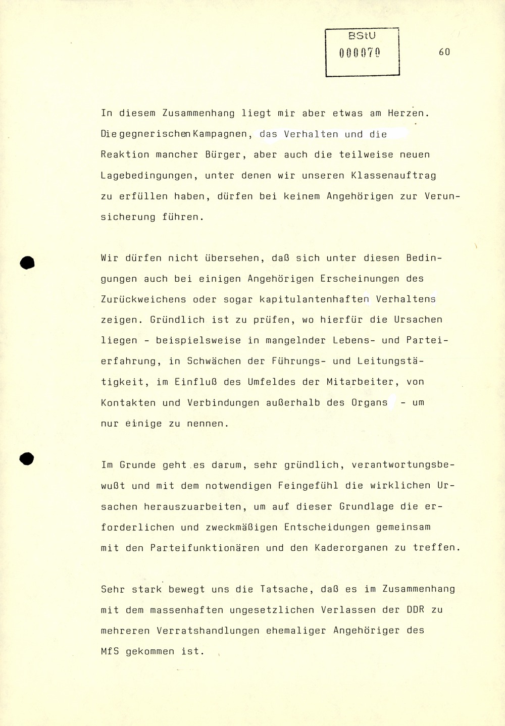 Referat Mielkes zur Auswertung der 9. Tagung des ZK der SED