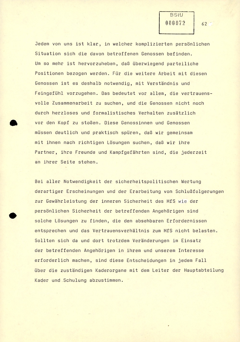 Referat Mielkes zur Auswertung der 9. Tagung des ZK der SED