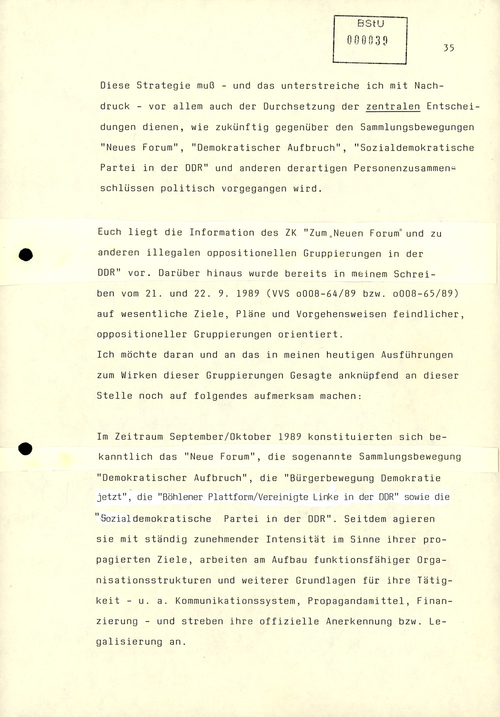 Referat Mielkes zur Auswertung der 9. Tagung des ZK der SED