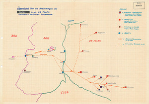 Karte zur Übersicht über die Verbindungen eines Amateurfunkers aus der Bundesrepublik