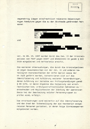 Information der BV Berlin zum Neonazi-Überfall auf ein Punkkonzert in der Zionskirche