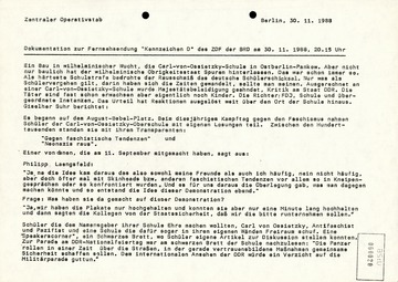 Dokumentation eines Beitrages der Fernsehsendung "Kennzeichen D" zur Ossietzky-Affäre