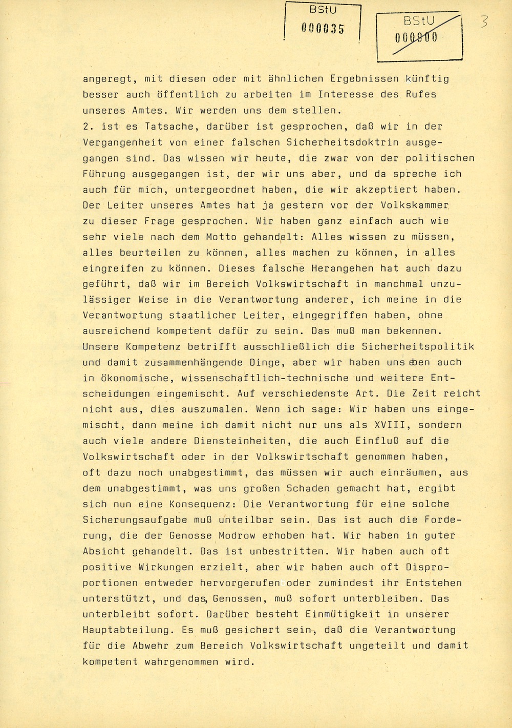 Protokoll der Delegiertenkonferenz aller Grundorganisationen der SED in der Zentrale des AfNS