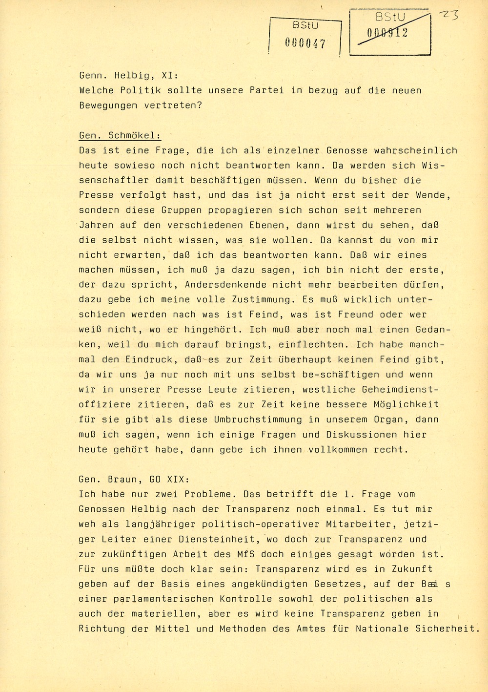 Protokoll der Delegiertenkonferenz aller Grundorganisationen der SED in der Zentrale des AfNS