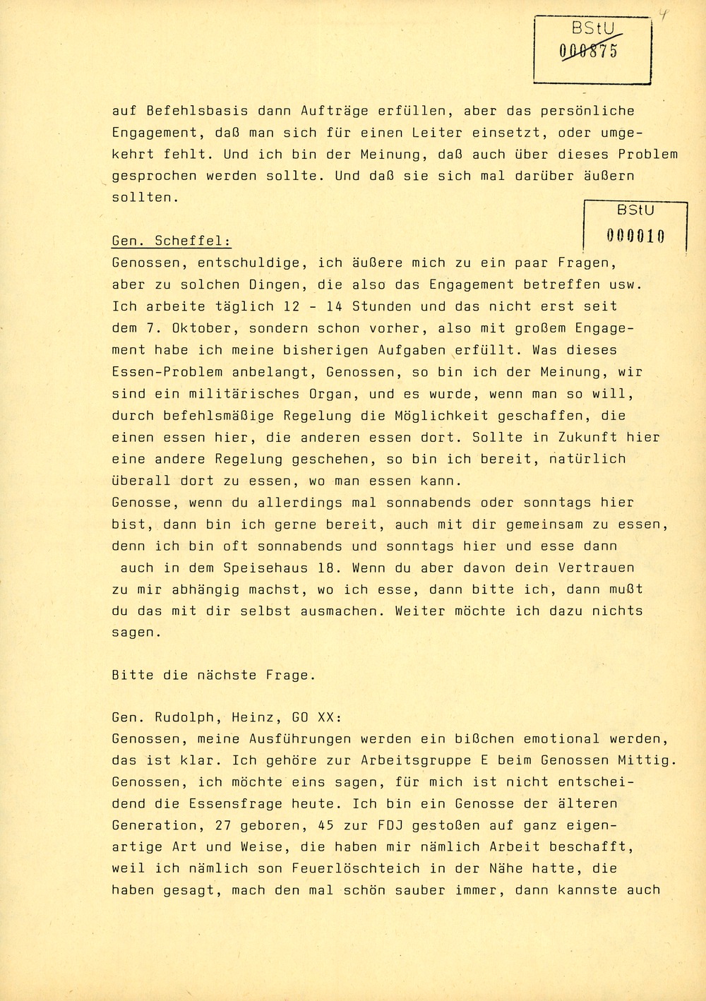 Protokoll der Delegiertenkonferenz aller Grundorganisationen der SED in der Zentrale des AfNS
