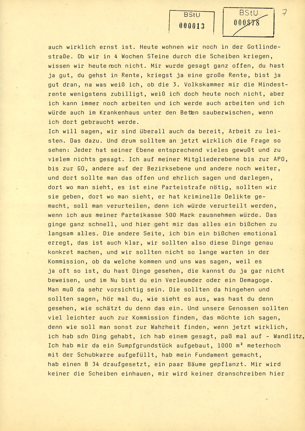Protokoll der Delegiertenkonferenz aller Grundorganisationen der SED in der Zentrale des AfNS