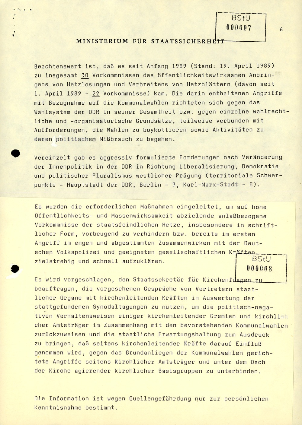 Aktivitäten von Bürgerrechtsgruppen zu den Kommunalwahlen im Mai 1989