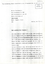 Brief von Udo Lindenberg an Erich Honecker