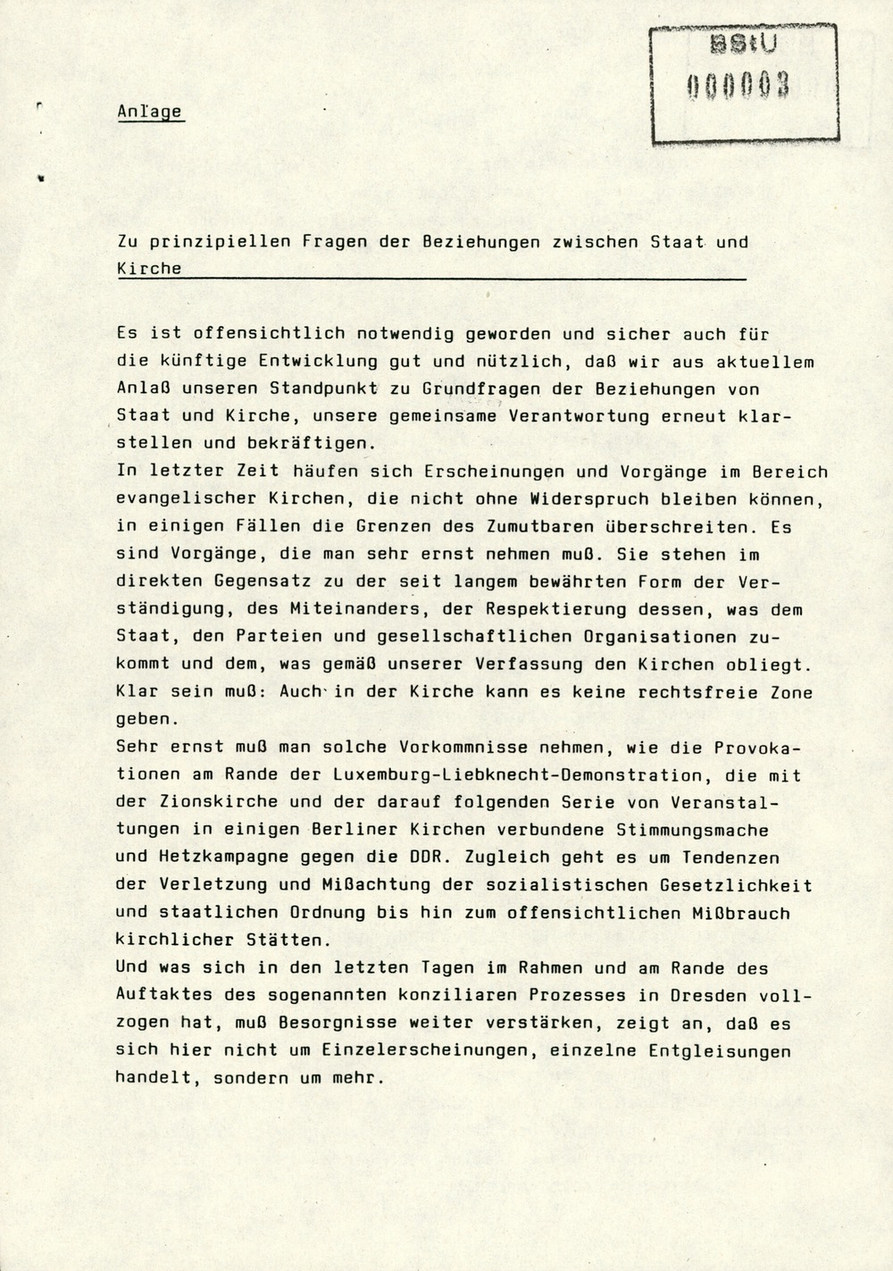 Konzeption zu prinzipiellen Fragen der Beziehungen zwischen Staat und Kirche