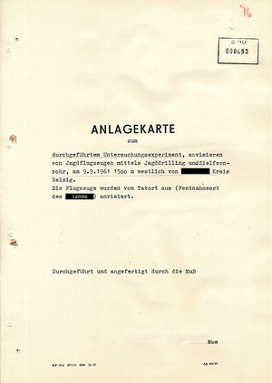 Untersuchungsexperiment zum Beschuss von Jagdflugzeugen