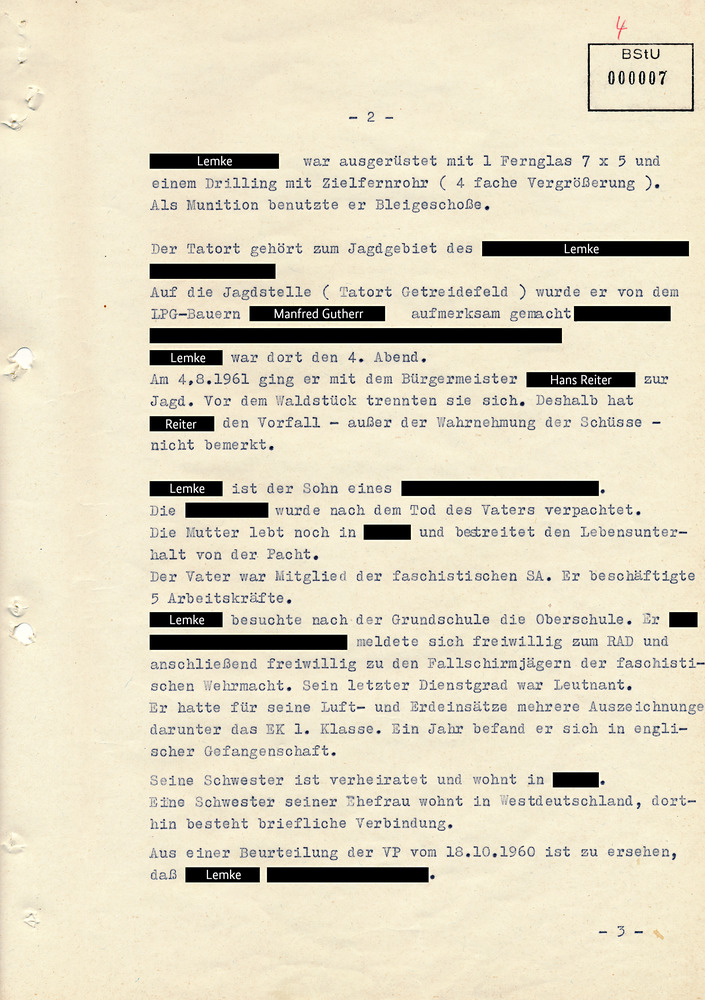 Bericht über Ermittlungen im Kreis Belzig wegen des Verdachts der „Diversion“