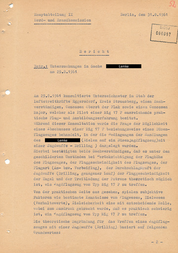 Befragung von Sachverständigen zum Beschuss von Jagdflugzeugen
