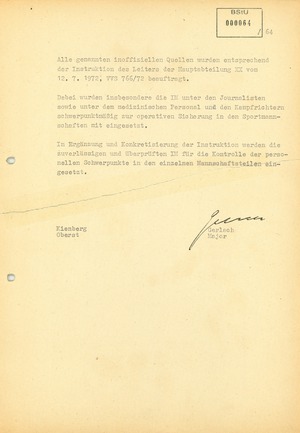 Inoffizielle Absicherung der DDR-Olympiamannschaft