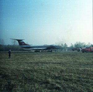 Feuerlöschübung am Passagierflugzeug Tupolew Tu-134