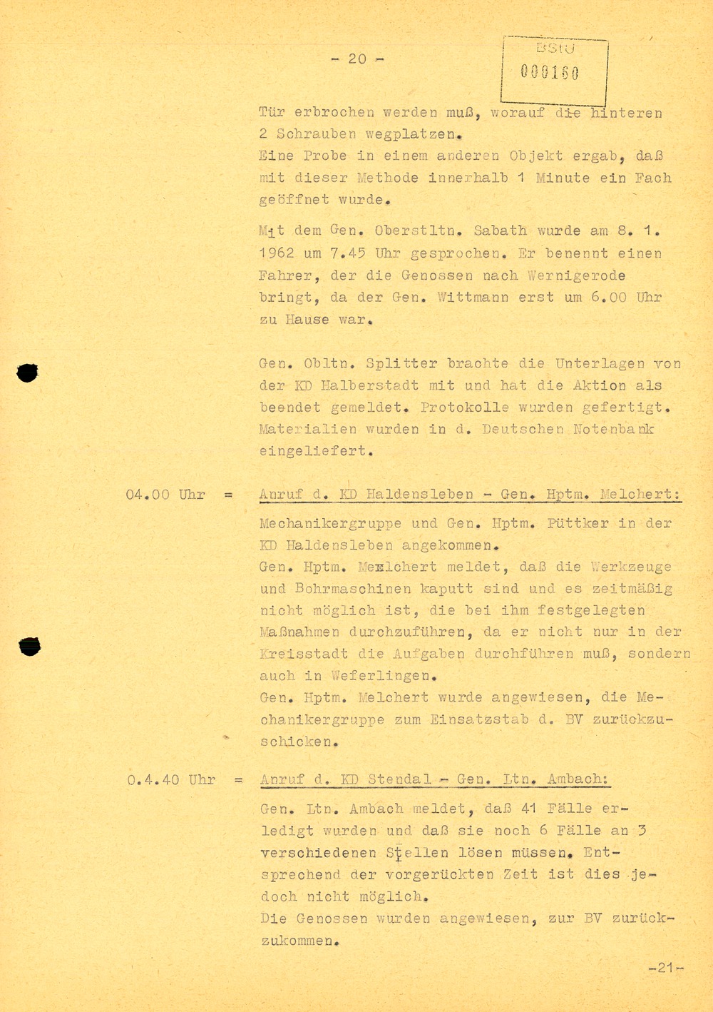 Meldefilm zur Durchführung der Aktion "Licht"