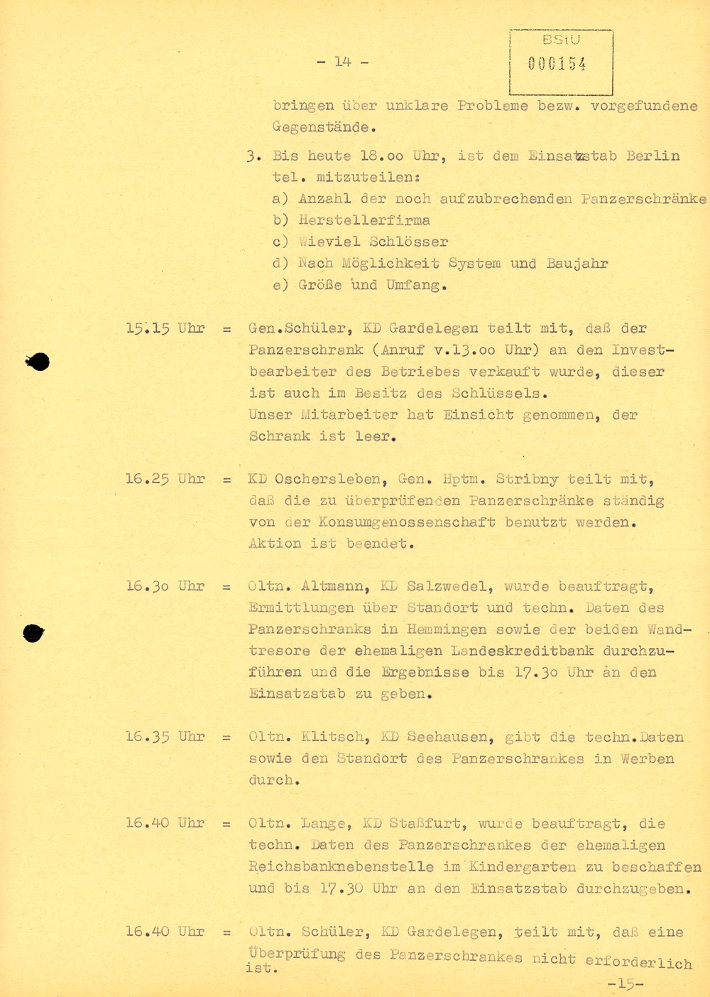 Meldefilm zur Durchführung der Aktion "Licht"