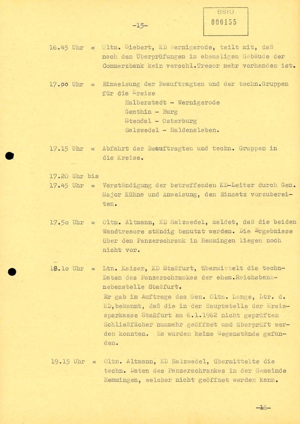 Meldefilm zur Durchführung der Aktion "Licht"