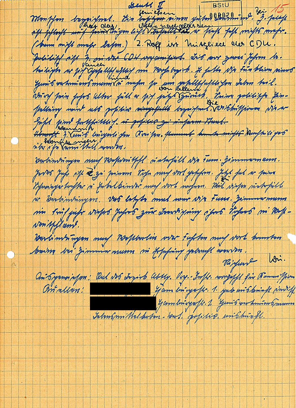 Bericht des GI "Richard" über Ermittlungen zu einem Tierarzt