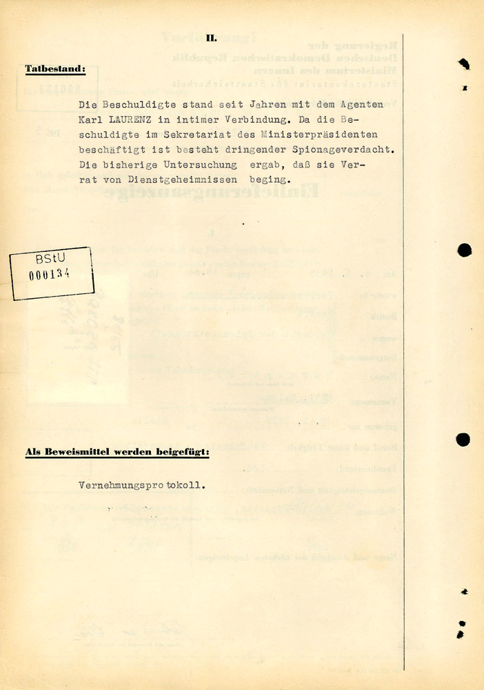 Einlieferungsanzeige von Elli Barczatis