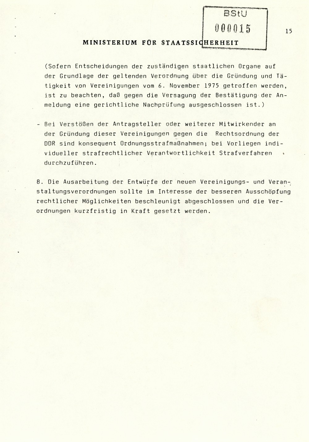 Information über Bestrebungen oppositioneller Kräfte zur Schaffung DDR-weiter Sammlungsbewegungen