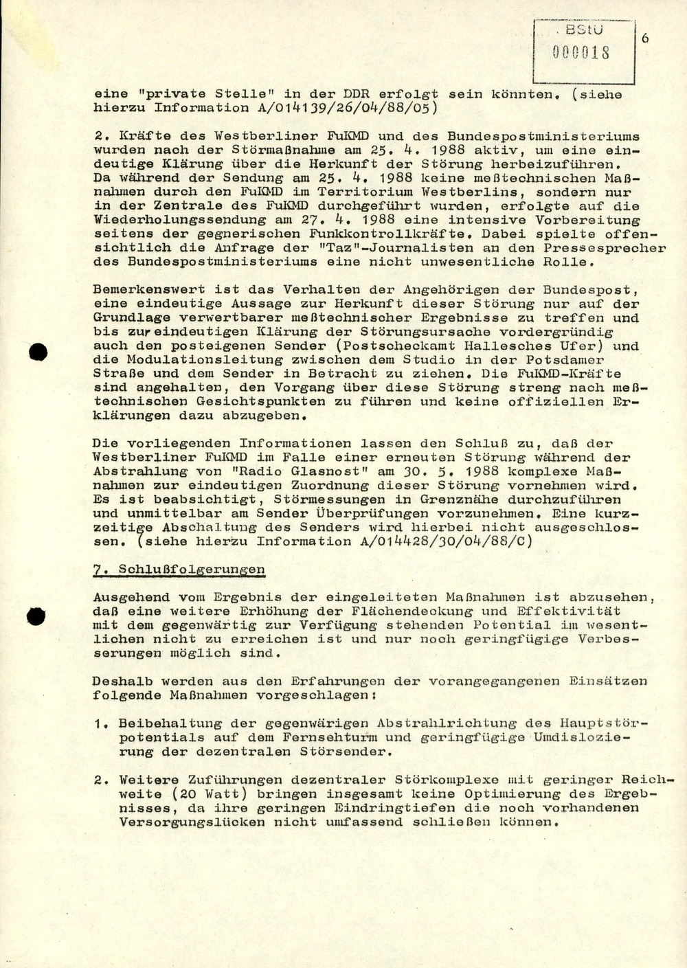 Beendigung der Störmaßnahmen und Abschlussbericht