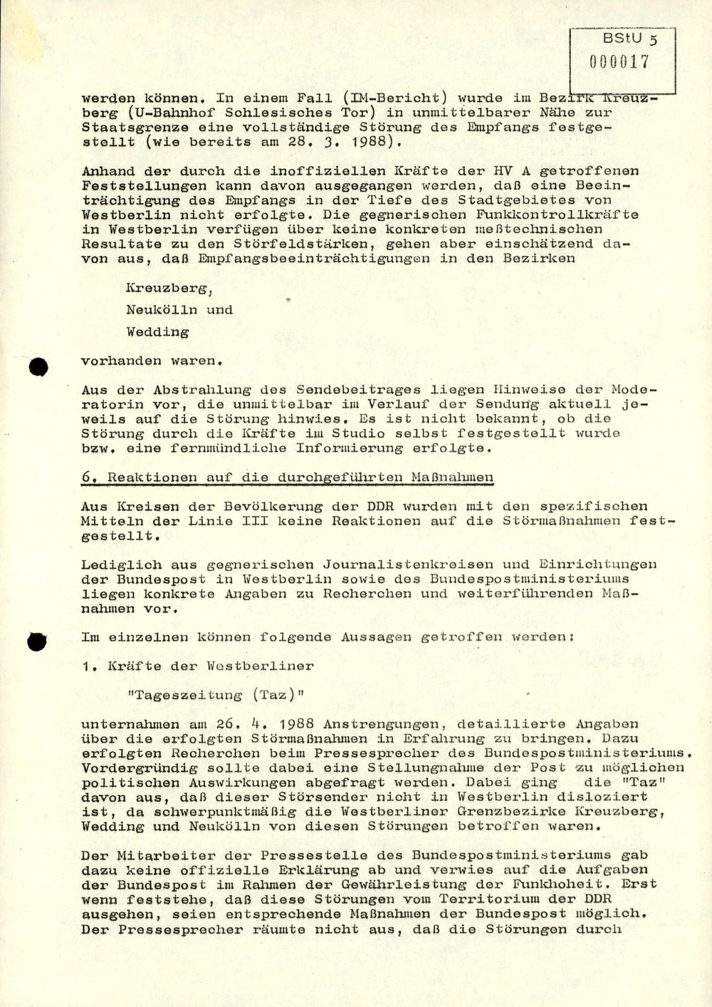 Beendigung der Störmaßnahmen und Abschlussbericht