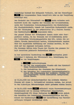 Bericht über toxikologische Untersuchungen im Tierpark-Fall 1959