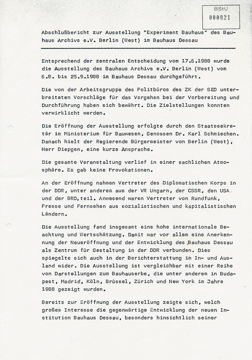 "Experiment Bauhaus" - das Bauhaus-Archiv West-Berlin in Dessau