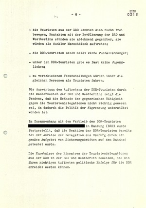 Abschlussbericht des Zentralen Operativstabs zur Aktion "Leder" während der Fußball­-Welt­meister­schaft 1974