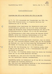 Information zur Auswahl von Touristen für Reisen zur Fußball­-Welt­meister­schaft 1974