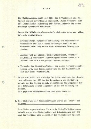 Abschlussbericht des Zentralen Operativstabs zur Aktion "Leder" während der Fußball­-Welt­meister­schaft 1974