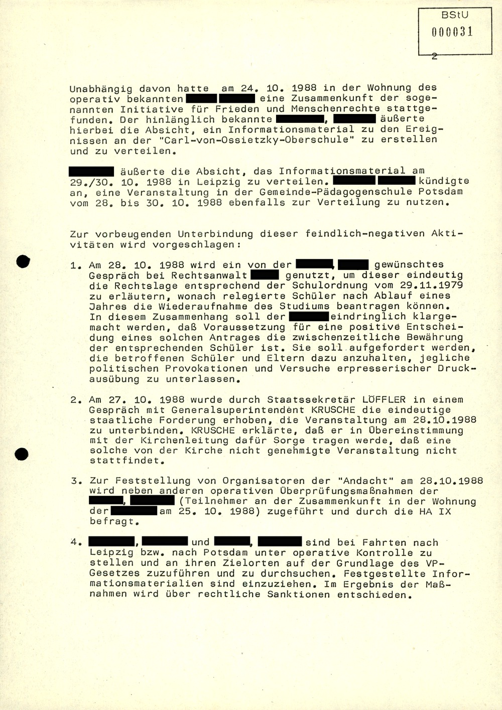 Verhinderung von Solidaritätsbekundungen in der Ossietzky-Affäre